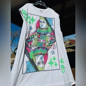 QOS Logo Card Dress - XL Design on both front and back.